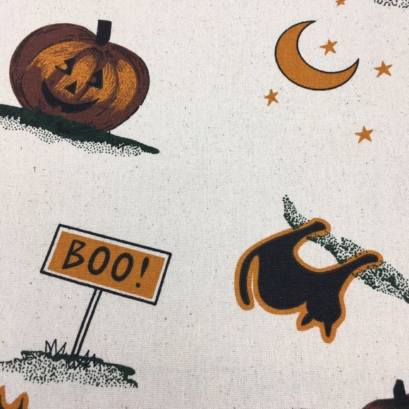 Rachel Ashwell Primitive Halloween Tablecloth Haunted House Pumpkin Cat 60x84 - Picture 3 of 10